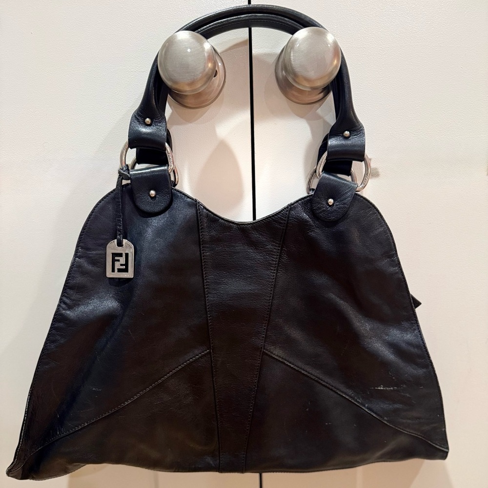 Authentic Y2K Fendi black lambskin Diablo bag